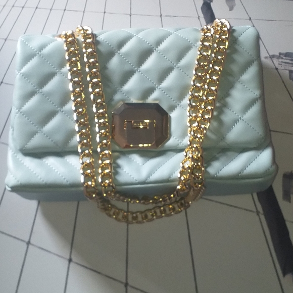 Aldo Handbags - ALDO Baby Blue Chevron Quilted Bag